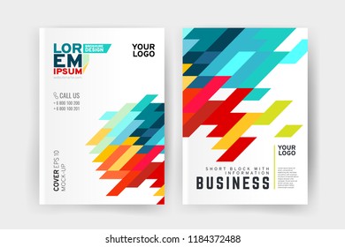 Vector EPS 10. Mock up and business design of 2 main pages. Magazine or book design. Branding identity design.