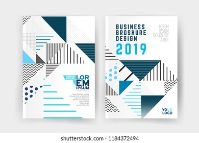 Vector EPS 10. Mock up and business design of 2 main pages. Magazine or book design. Branding identity design.