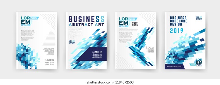Vector EPS 10. Mock up and business design of 4 main pages. Magazine or book design. Branding identity design.