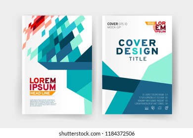 Vector EPS 10. Mock up and business design of 2 main pages. Magazine or book design. Branding identity design.