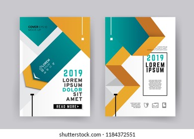 Vector EPS 10. Mock up and business design of 2 main pages. Magazine or book design. Branding identity design.