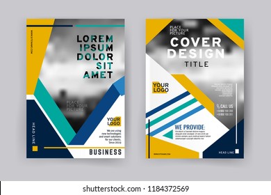 Vector EPS 10. Mock up and business design of 2 main pages. Magazine or book design. Branding identity design.