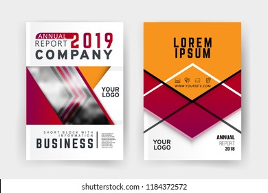 Vector EPS 10. Mock up and business design of 2 main pages. Magazine or book design. Branding identity design.