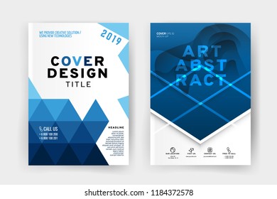 Vector EPS 10. Mock up and business design of 2 main pages. Magazine or book design. Branding identity design.