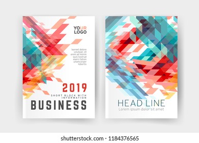 Vector EPS 10. Mock up and business design of 2 main pages. Magazine or book design. Branding identity design.