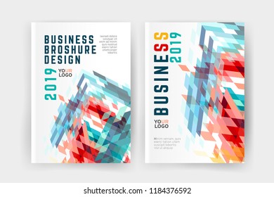 Vector EPS 10. Mock up and business design of 2 main pages. Magazine or book design. Branding identity design.