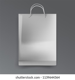 Vector EPS 10. Mock up of gray paper package. 