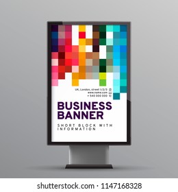 Vector EPS 10. Mock up of outside banner. Branding identity design. Modern business brochure, banner, page, flyer, magazine, cover book template. 