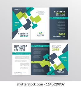 Vector EPS 10. Mock up of tri-fold brochure . Branding identity design.