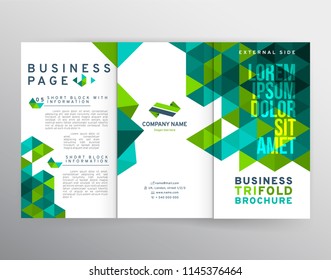 Vector EPS 10. Mock up of tri-fold brochure. Branding identity design.