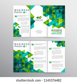 Vector EPS 10. Mock up of tri-fold brochure . Branding identity design.