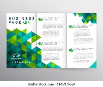 Vector EPS 10. Mock up of tri-fold brochure . Branding identity design.