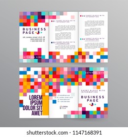Vector EPS 10. Mock up of tri-fold brochure. Magazine or book design. Branding identity design. Modern business brochure, banner, page, flyer, magazine, cover book template. 
