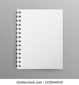 Vector EPS 10. Mock up of white block note. Clear leaflet.