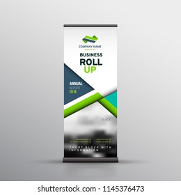 Vector EPS 10. Mock up of white roll up. Branding identity design.