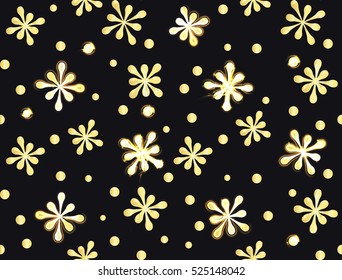 VECTOR eps 10. SEAMLESS Christmas and New Year's seamless pattern with snowflakes. NEON golden brushes inluded. Christmas design with snowflakes, snow New year.  2017 golden fashion Christmas Design