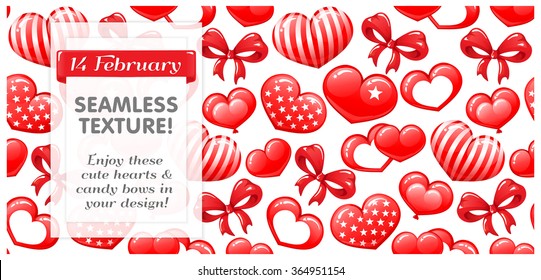 VECTOR eps 10. SEAMLESS texture for Valentines day. SEAMLESS red hild texture for baby mazagine. Child girl boy textile. Love heart. Enjoy more quality Design for Holidays in Sets in my portfolio! 
