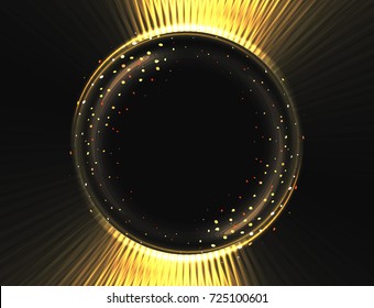 VECTOR eps 10. Shining poster for Disco placard, bill. Abstract glowing background for night club. Shining glowing neon lines place your text. Night Party poster. Black blue color background 2018
