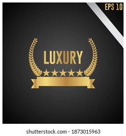 Vector Eps 10 Shiny Gold Luxury Signs And Symbols For Five Star Top Selling Products Brand