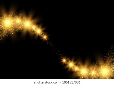 Vector eps 10 shiny golden glitter sparkling wavy background decoration