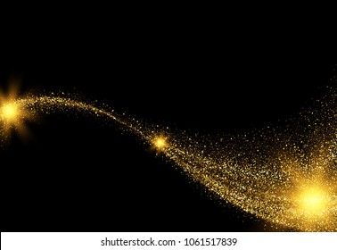Vector eps 10 shiny golden glitter sparkling wavy background decoration