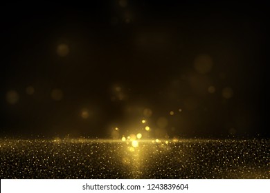 Vector eps 10 shiny golden glitter dust effect. Sparkling gold particles background decoration