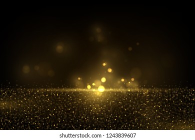 Vector eps 10 shiny golden glitter dust effect. Sparkling gold particles background decoration