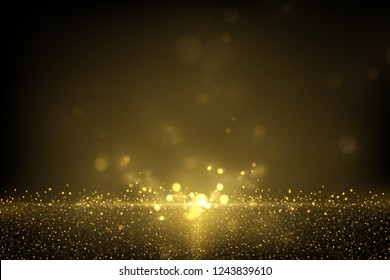 Vector eps 10 shiny golden glitter dust effect. Sparkling gold particles background decoration