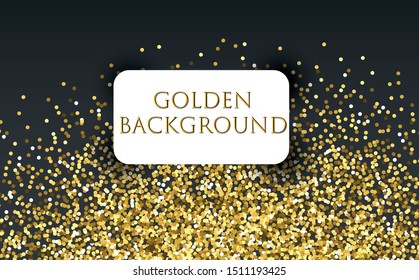Vector eps 10 shiny golden glitter dust. Sparkling glittery background decoration