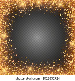 Vector eps 10 shiny sparkling golden glitter border isolated background decoration