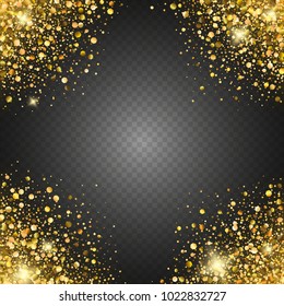 Vector eps 10 shiny sparkling golden glitter border isolated background decoration
