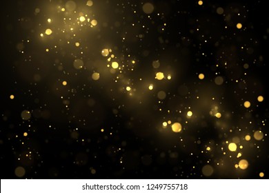 Vector eps 10 sparkling gold particles. Golden bokeh lights abstract background