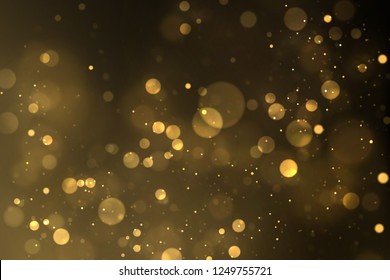 Vector eps 10 sparkling gold particles. Golden bokeh lights abstract background