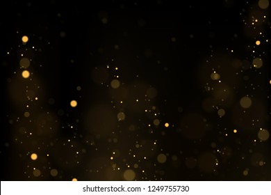 Vector eps 10 sparkling gold particles. Golden bokeh lights abstract background