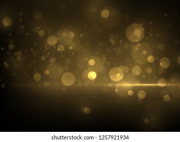 Vector Eps 10 sparkling gold bokeh, shiny particles explode abstract luxury background