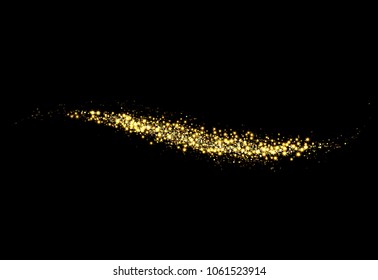 Vector eps 10 sparkling golden glitter wavy trail background decoration element 