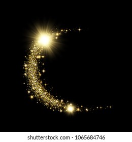 Vector eps 10 sparkling golden glitter texture banner design. Luxury decorative frame