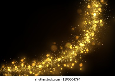 Vector eps 10 sparkling golden particles. Gold glitter abstract luxury background 