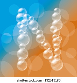 Vector eps 10. Transparent bubble Letter. All elements with transparent are on separate layer