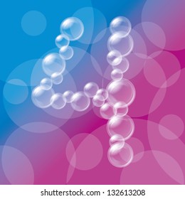 Vector eps 10. Transparent bubble Letter. All elements with transparent are on separate layer