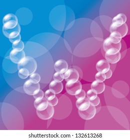 Vector eps 10. Transparent bubble Letter. All elements with transparent are on separate layer