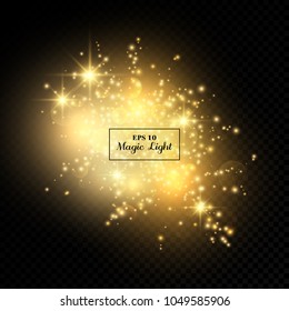 Vector eps 10 transparent magical golden light effect