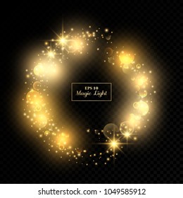 Vector eps 10 transparent magical golden light effect
