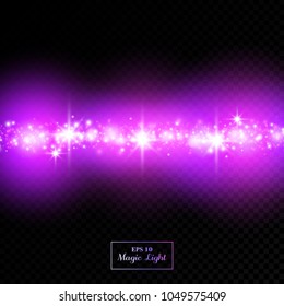 Vector eps 10 transparent purple magic light effect