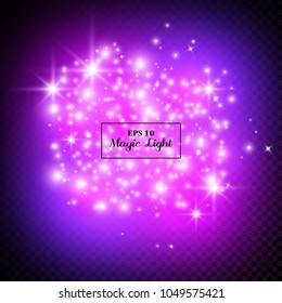 Vector eps 10 transparent purple magic light effect