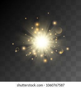 Vector eps 10 transparent yellow magical light effect