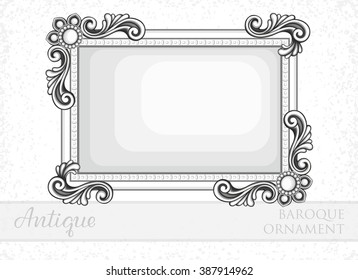 VECTOR eps 10. Vintage Antique baroque ornament. The 4th ornament in my collection Antique. Others are in my SET. Border frame filigree engraving, Calligraphic Elements and Page Decoration, Frame
