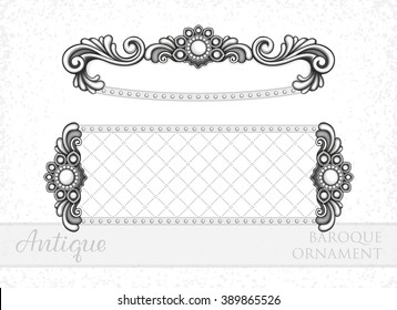 VECTOR eps 10. Vintage Antique baroque ornament. The 6th ornament in my collection. Others are in my SET. Border frame filigree engraving, Calligraphic Design Elements and Page Decoration, Frames
