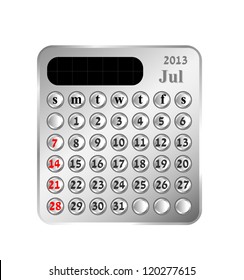 Vector eps 10.Illustration of 2013 calendar on white background.