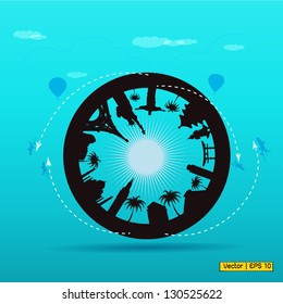 Vector EPS 10-popular landmark in camera lens